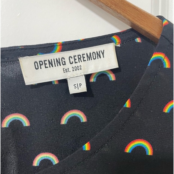 #96-OPENING CEREMONY- silk blouse with mini rainbow print - Picture 5 of 6